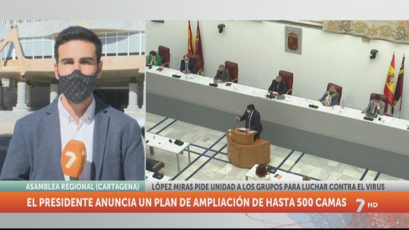 López Miras anuncia un plan de emergencia para ampliar los hospitales con 500 camas