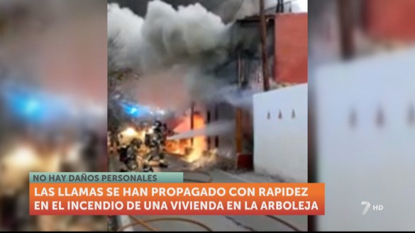 Casi una veintena de bomberos sofocan el incendio de una vivienda en La Arboleja (Murcia)