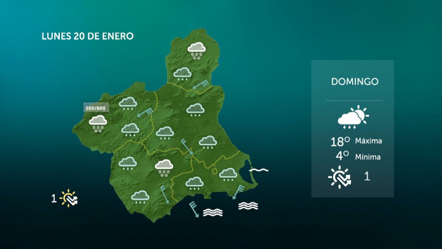 Precipitaciones fuertes y persistentes, que serán de nieve en el interior