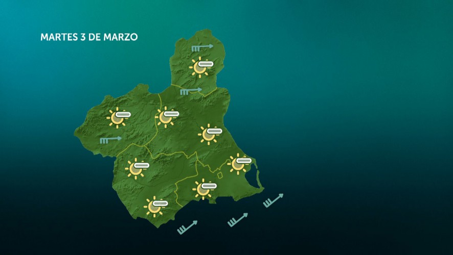 Vientos de componente oeste, con rachas muy fuertes en Noroeste y Altiplano