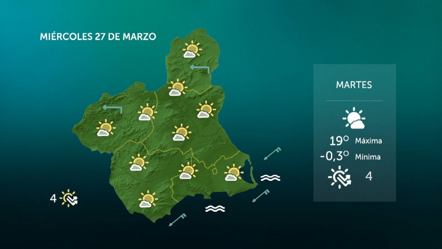 Temperaturas en descenso en el interior, con heladas débiles en el Noroeste y el Altiplano