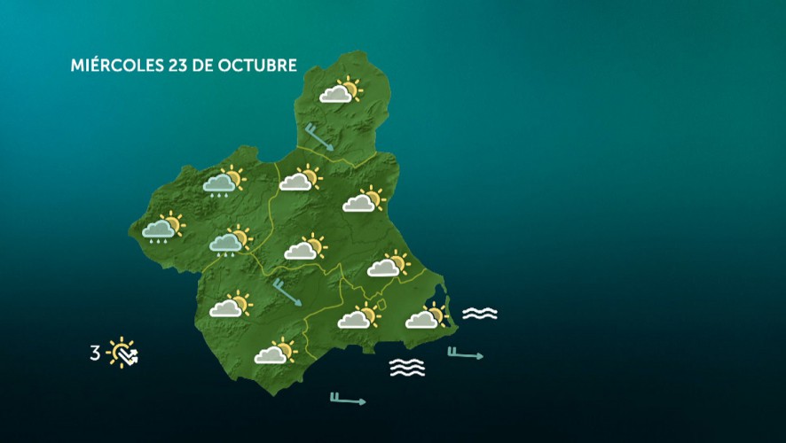 Cielos poco nubosos aumentando a nubosos, sin descartar precipitaciones ocasionales