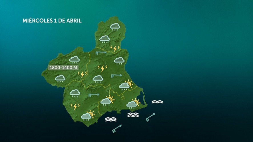 Chubascos localmente fuertes, que pueden ir acompañados de tormentas y granizo