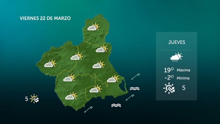 Cielos con intervalos nubosos, sin descartar alguna precipitación débil y ocasional