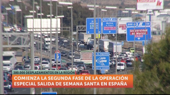 Tráfico denso en las carreteras de la Región al comienzo de la Operación Salida