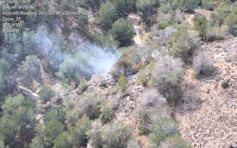 Arden 500 m2 de terreno forestal en un conato de incendio en Torreagüera