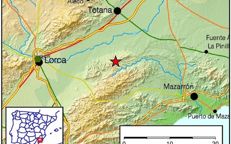 Registrado un terremoto de 3,2 en Totana