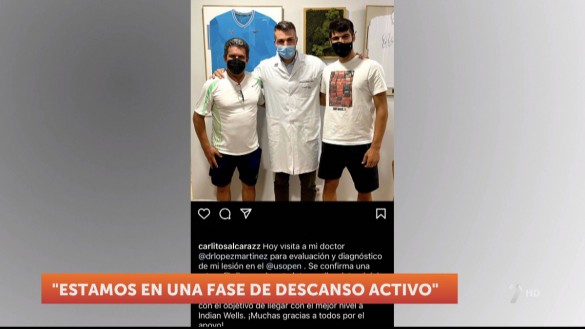 La lesión de Carlos Alcaraz “no es nada grave” y volverá a jugar en pocos dÃas