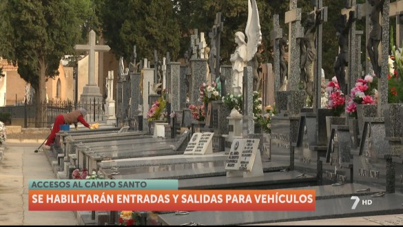 Los cementerios de la Región: 75% de aforo, mascarilla y prohibido fumar