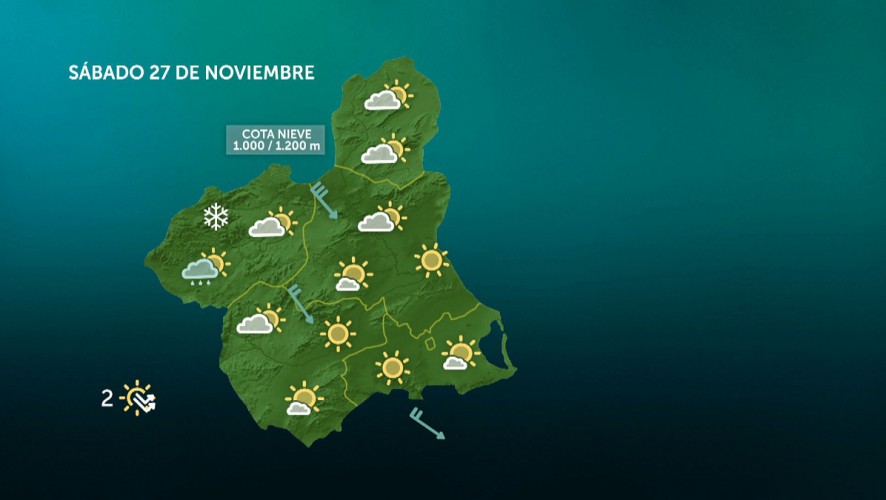 Cielos poco nubosos, sin descartar precipitaciones débiles y en el norte de la Región