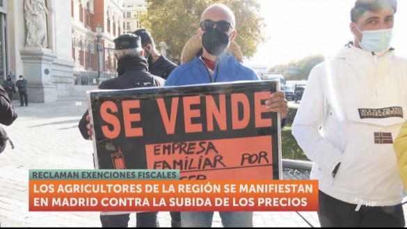 Agricultores de la Región se manifiestan ante el Ministerio en Madrid