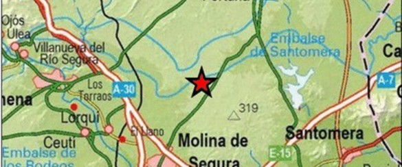 Sucesos.- Registrados dos terremotos en Molina de Segura y Aledo