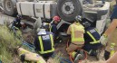 Fallece un hombre de 30 años tras volcar su camión en Lorca